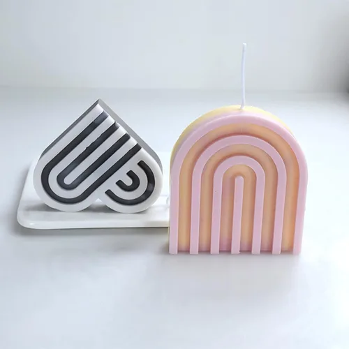 Miniatura 4 de Paquete de 2 moldes para velas en forma de corazón, decoración de mesa, molde de resina y jabón, molde de silicona 3D para velas hechas a mano