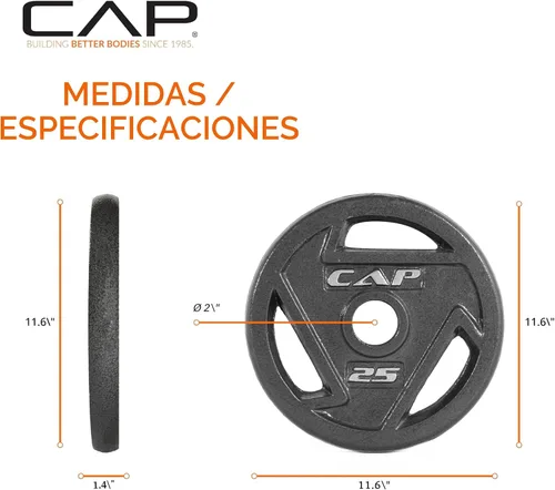 Miniatura 4 de CAP Barbell Placa de peso olímpica de 2 pulgadas Múltiples opciones