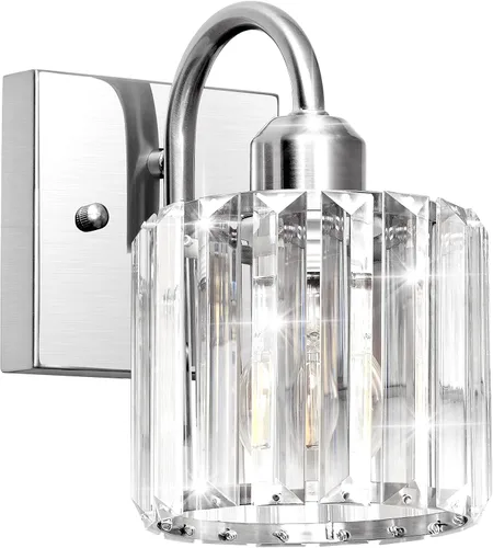 Miniatura 13 de Luz de tocador de baño dorada - Accesorio de luz de baño de cristal sobre espejo