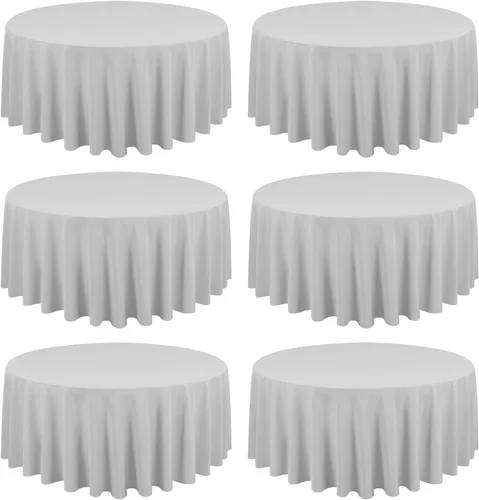 Miniatura 243 de Paquete de 10 manteles de poliéster de 60 x 102 pulgadas, manteles de poliéster beige para mesas rectangulares de 6 pies, resistentes a las manchas
