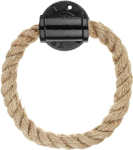 Toallero de cuerda para colgar en la pared, de hierro fundido vintage, soporte para toallas de inodoro de almacenamiento industrial, colgador de
