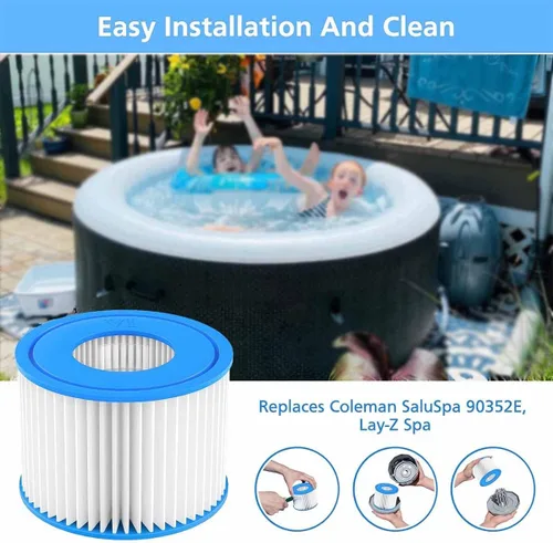 Miniatura 3 de Paquete de 6 filtros de repuesto para bañera de hidromasaje tipo VI para bañera de hidromasaje Saluspa compatible con Lay-Z-Spa, para bomba