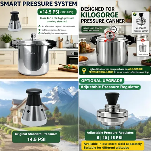 Miniatura 6 de olla de presión de 24 cuartos de galón y olla de presión para enlatado con manómetro, 14.5 PSI, práctico juego de iniciación de suministros