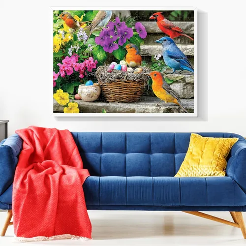Miniatura 6 de Rompecabezas de 300 piezas para adultos, rompecabezas de pájaros coloridos, rompecabezas coloridos de colibrí, rompecabezas desafiantes para amantes