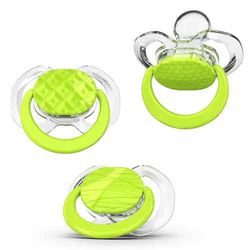 Smilo Chupete para bebé con diseño ortodóntico para un desarrollo dental saludable, etapa 3 para bebés de 9 meses en adelante, paquete de 3 chupetes