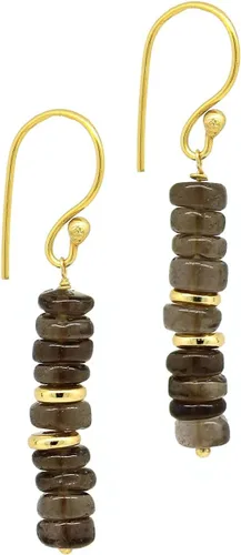 Miniatura 11 de Pendientes colgantes de cuentas naturales ligeros hechos a mano con cristales de joyería hipoalergénica sin manchas chapados en oro, joyería