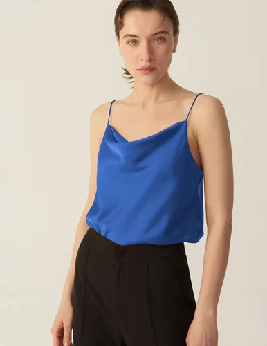 Miniatura 6 de Ekouaer Womens Cowl Neck Tank Tops Satin Camisole Basic Silky Loose Shirt Blouse