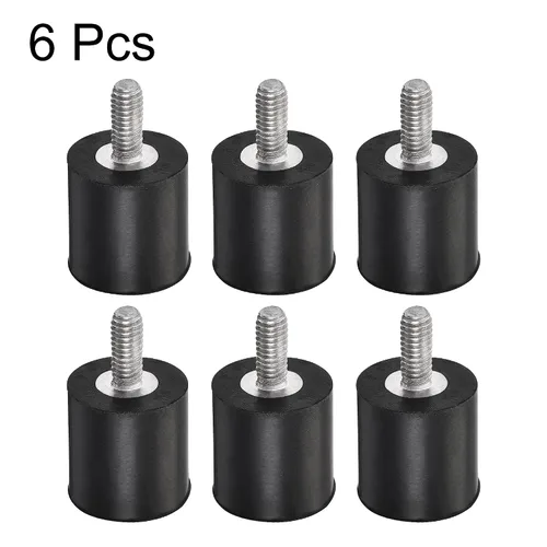 Miniatura 3 de uxcell Soportes de goma M4, 6 unidades de rosca macho aislador de vibraciones amortiguador, para motor de garaje, compresor de aire, bobinas