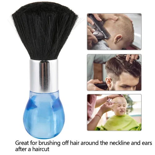 Miniatura 2 de Cepillo de plumero para cuello, cepillo profesional para el cuello, cepillo de peluquería para peluquería y peluquería para limpiar el cabello, Azul