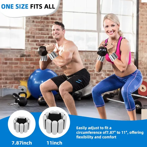 Miniatura 6 de Pesas de tobillo para mujeres y hombres, pulsera de entrenamiento con peso ajustable para muñeca para entrenamiento en casa, entrenamiento de Gris