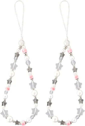Miniatura 12 de Beaded Phone Charm Cute Fixed Beads Pearl Wristlet Chain Camera Wrist Strap CarKey Lanyard