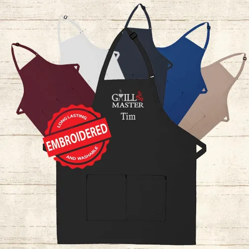Miniatura 8 de Delantal bordado personalizado para adultos, hecho en los Estados Unidos, para hombres, mujeres, día del padre, cocina, barbacoa, parrilla, regalo