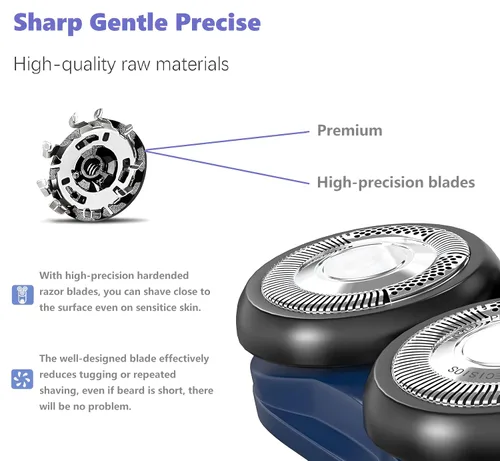 Miniatura 3 de SH50 - Cabezales de repuesto compatibles con afeitadoras eléctricas Philips Norelco Series 5000, cabezal de corte de afeitar serie 5000 (S5xxx)