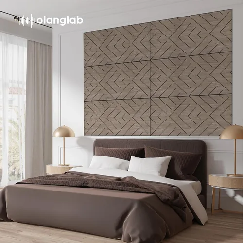 Miniatura 7 de Olanglab Paquete de 6 paneles de pared de chapa de madera, paneles absorbentes de sonido de 24 x 48 pulgadas para reducción de ruido, triángulo