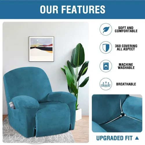 Miniatura 4 de H.VERSAILTEX 1 Pieza Funda para Sillón Reclinable de Terciopelo Fundas Deslizantes para Sillón Reclinable Fundas Deslizantes para Sillón Reclinable