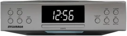 Miniatura 4 de PROSCAN - Radio reloj para debajo del gabinete, sistema de música con transmisión Bluetooth y radio FM, color plateado
