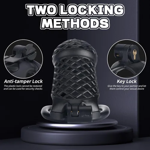 Miniatura 4 de Jaula de castidad masculina, dispositivo de castidad pequeño con anillos de 5 tamaños y sonido uretral para hombre, equipo de bondage,