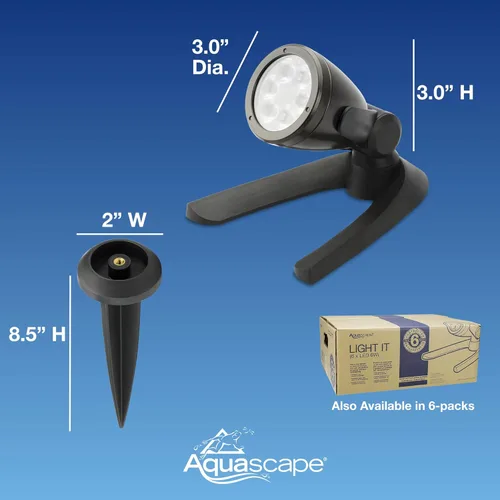 Miniatura 6 de Aquascape - Luz LED sumergible para estanque, jardín y resaltar el paisaje, Foco, Negro