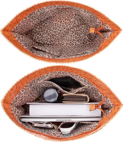 Miniatura 4 de Milan Chiva Bolso de mano para mujer con cremallera, grande, de piel vegana, de avestruz, bolsos de hombro y bolsos