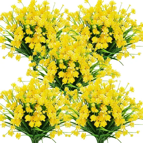 Miniatura 12 de Flores artificiales, 8 paquetes de plantas artificiales para exteriores, resistentes a los rayos UV, plantas artificiales, arbustos para interiores