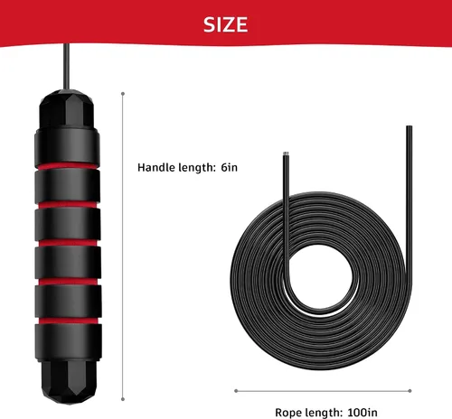 Miniatura 4 de Cuerda de saltar para fitness, cuerda de saltar de velocidad ajustable con rodamientos de bolas, cuerda de saltar sin enredos para mujeres, hombres
