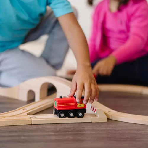 Miniatura 2 de Set de ocho trenes Melissa & Doug, Figura de madera clásica (22 Piezas)
