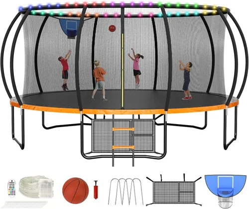 Miniatura 14 de Zevemomo - Trampolines de 8.0 pies, 10.0 pies, 12.0 pies, 14.0 pies, 16.0 pies, para exteriores, trampolines para niños y adultos, trampolines