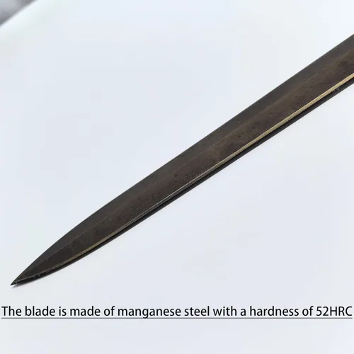 Miniatura 5 de SV Espada de corte artesanal hecha a mano de manganeso y acero, de tang completo, para exteriores, caza, camping, senderismo, supervivencia
