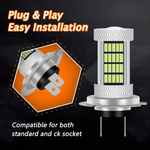 Miniatura 4 de Bombillas LED 92SMD 4014 de 8000 K, color azul hielo H7, bombillas antiniebla LED o luces de conducción diurna, lámparas DRL, 300% de brillo