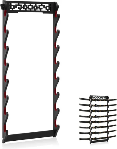 Miniatura 8 de Barydat Soporte de pared Katana para espada, soporte de pared Katana Samurai, estante de exhibición, regalos para la colección japonesa