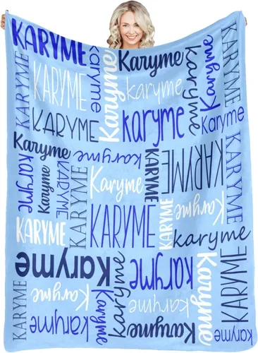 Miniatura 9 de Mantas personalizadas con nombres, regalos para bebés, niñas y niños, manta personalizada de vellón suave y sherpa con nombre para niños y adultos