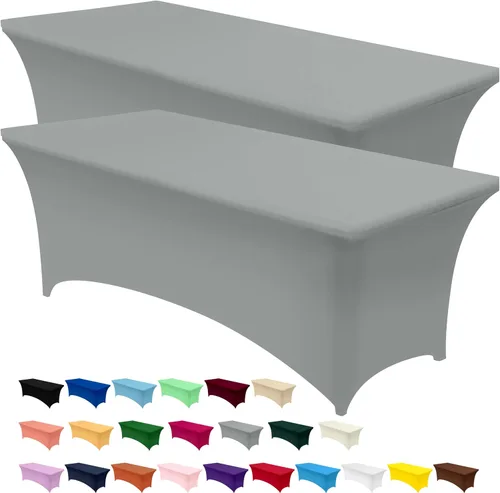Miniatura 61 de Utopia Kitchen Mantel rectangular de spándex de 4 pies [1 unidad, negro] 200 GSM elástico, ajustado, lavable y resistente a las arrugas, cubierta