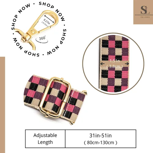 Miniatura 84 de S&loyoe Correas de repuesto para bolso, correa ajustable para bolsa cruzada, correas de guitarra anchas para bolsos de 1.5 pulgadas