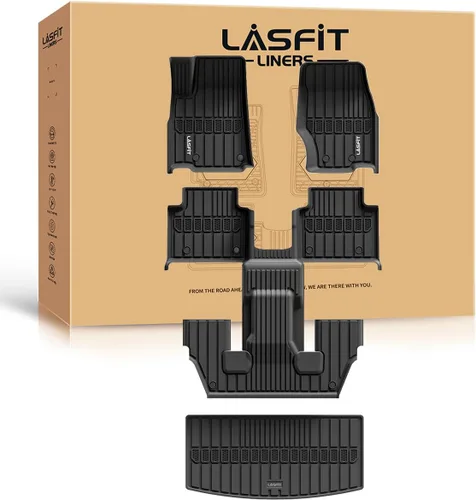LASFIT Alfombrillas de Piso para Jeep Grand Cherokee L 2021-2025 (SOLO para 6 Asientos Sin Consola Central) Revestimientos de Piso de Automóvil de