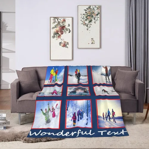 Miniatura 8 de mamz Manta personalizada con texto fotográfico, manta personalizada con imagen para bebé, madre, padre, adultos, amigos, amantes, perros, mascotas