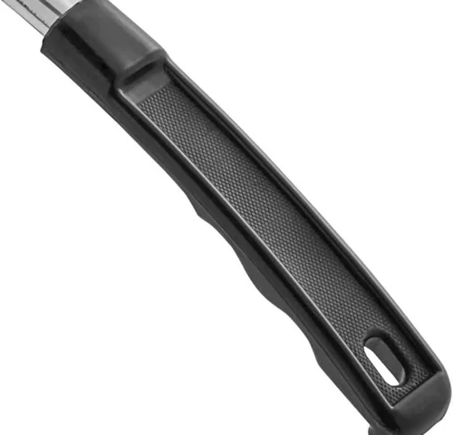 Miniatura 5 de Soro Essentials - Porcionadores perforados de acero inoxidable de 6 onzas con mango de plástico negro - Cucharas de servicio para control