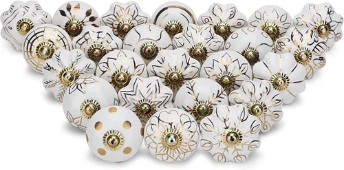 Craft Trade Pomos decorativos de cerámica para gabinetes y cajones, accesorios de gabinete de cocina, manijas de armario, armario y aparador, pomos