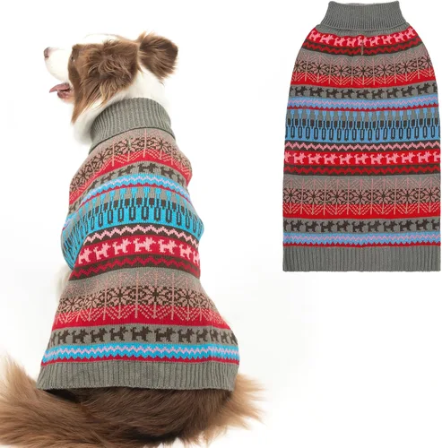 Miniatura 9 de Mihachi Suéter para perro, abrigo de invierno, ropa con rayas coloridas para clima frío, talla M