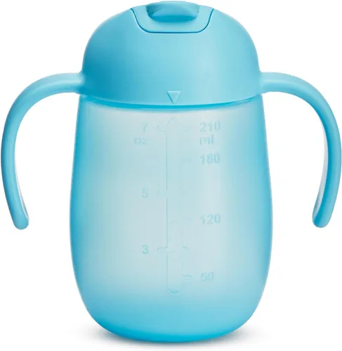 Miniatura 7 de Munchkin Simple Clean Trainer Vaso Entrenador Sippy Cup con Asas, 6+ Meses, 7 Onzas, Azul/Verde