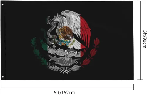 Miniatura 3 de Banderas de México 3x5 pies, bandera mexicana divertida para el hogar, patio, casa, jardín, banderas para fiestas navideñas, decoraciones interiores