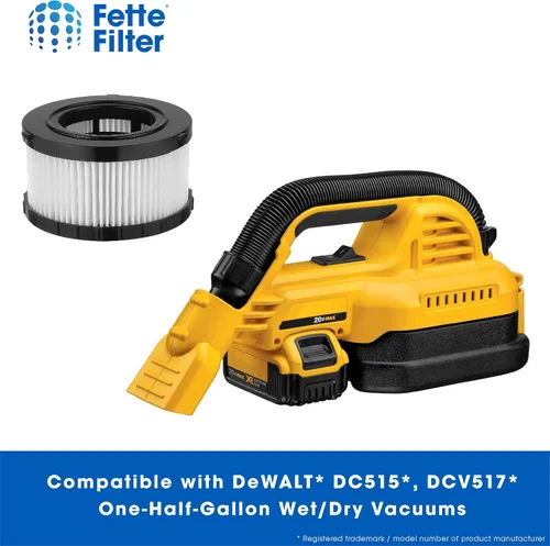 Miniatura 5 de Fette Filter - Filtro HEPA DC5151H compatible con los modelos de vacío en seco y húmedo DEWALT DC515 DCV517 DCV517B Parte # DC5151H incluye 2