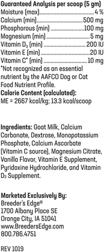 Miniatura 8 de Breeder's Edge - Suplemento oral Cal Plus en polvo, calcio y vitamina D3 para perros y gatos lactantes, apoya huesos, dientes y lactancia