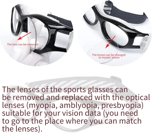Miniatura 3 de SooGree Gafas deportivas para niños – Gafas de baloncesto y fútbol – Gafas de seguridad para niños – Anteojos antigolpes – Marco 7-14