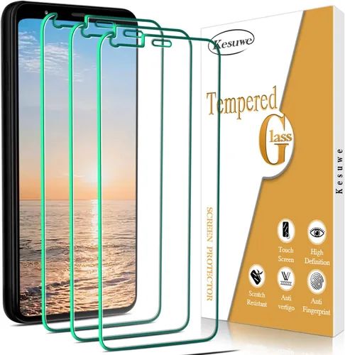 Paquete de 3 protectores de pantalla para Google Pixel 4 vidrio templado, transparente HD, dureza 9H, antiarañazos, sin burbujas, fácil de instalar