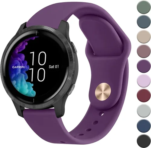 Miniatura 17 de Vanjua Bandas compatibles con Garmin Venu 2 Plus, Venu Sq, Venu y Vivoactive 3, correa de repuesto deportiva de silicona suave para Garmin Vivomove