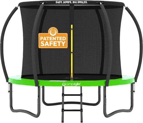 Miniatura 21 de Jumpzylla - Cama elástica recreativa para niños, con red de seguridad, escalera y revestimiento antioxidante, de 8, 10, 12, 14, 15 y 16 pies