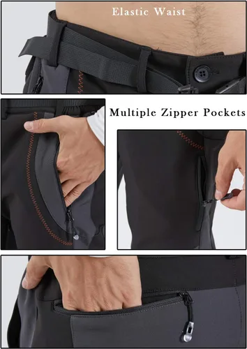 Miniatura 5 de Gash Hao - Pantalones de esquí de nieve para hombre, impermeables, aislados, de malla transpirable, forro polar con cremallera en la parte inferior