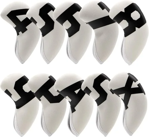 Fundas de hierro de golf con números coloridos de neopreno, cubierta de cabeza de hierro de golf, fundas para cabeza de palos de golf para hierro,