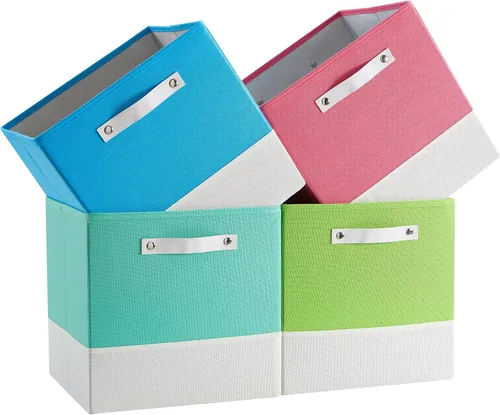Miniatura 13 de Cajas Organizadoras de Cubo de Almacenamiento Organizador de Cubby de Tela 7.7 oz/yd² para Estante, Estantería, Clóset, Armario, Guardarropa