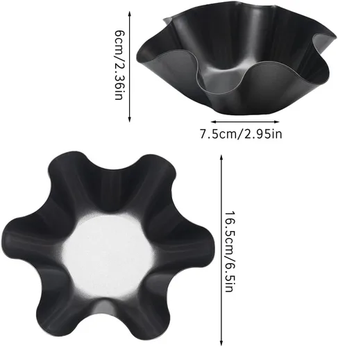 Miniatura 2 de EKDJKK Moldes para hacer ensaladas de taco, 4 paquetes de tazones antiadherentes de acero al carbono para hornear, para tortillas, moldes